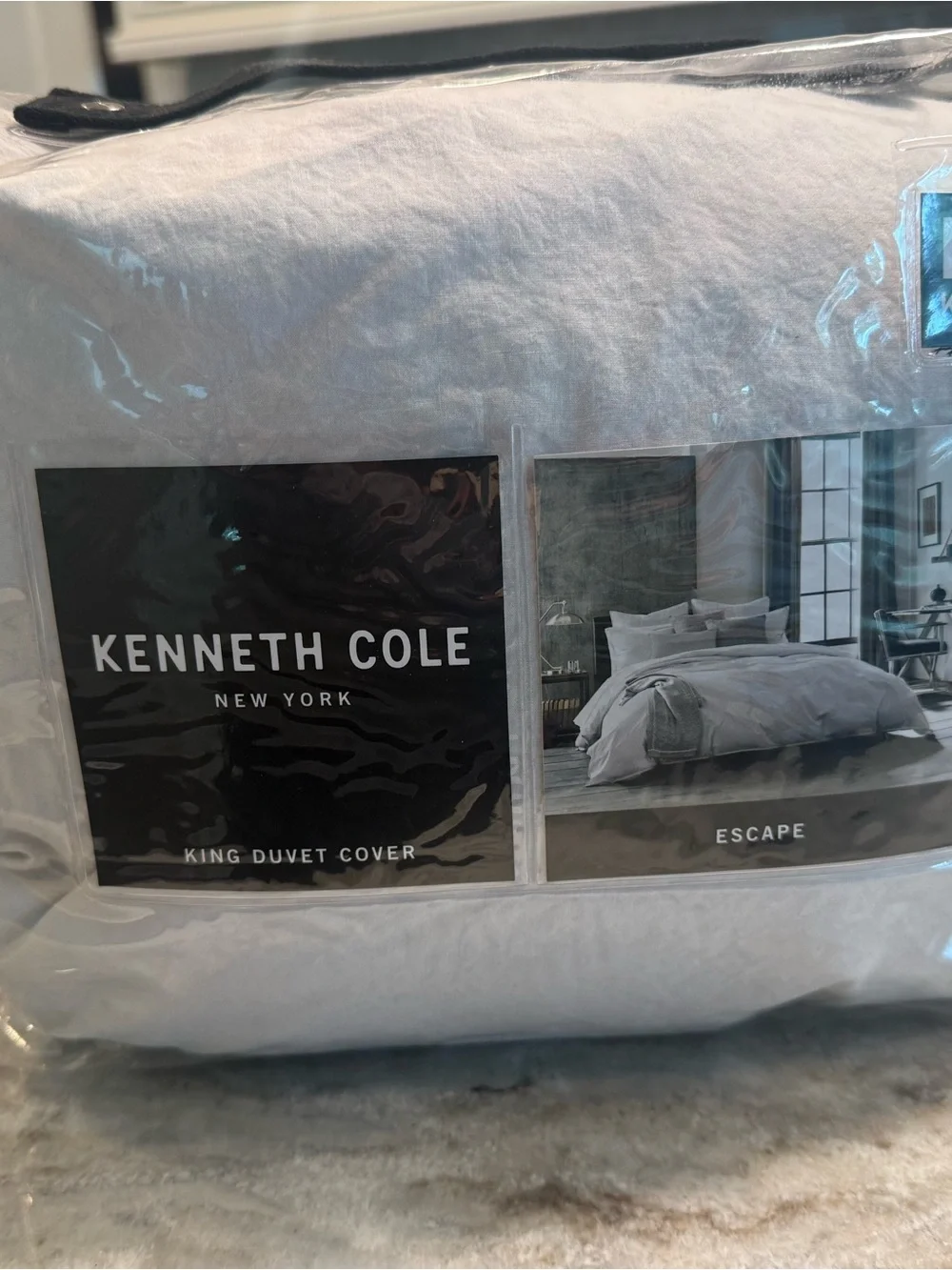 Kenneth Cole Escape King Duvet Cover - light gray